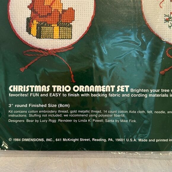 Dimensions Counted Cross Stitch Kit Christmas Ornaments Vintage Craft DIY - Picture 3 of 6